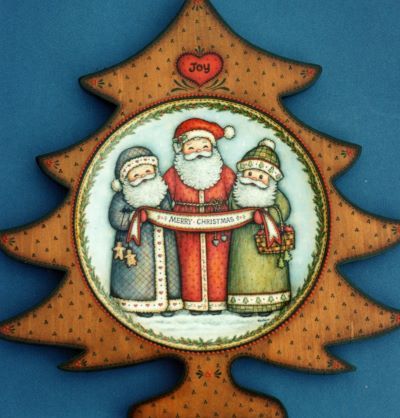 Three Jolly Santas! (Tree Plate)